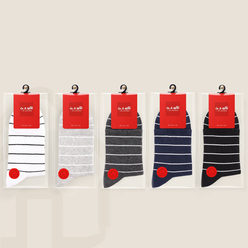 Chaussettes rayées en coton Plusock (5 paires) - Multicolore - EU45-50 (US10-15) - image 7