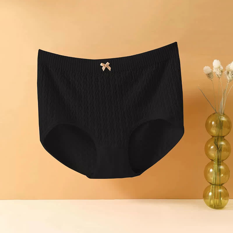 Culotte taille haute avec nœud papillon grande taille (5 paires) - Noir - 4XL - image 8