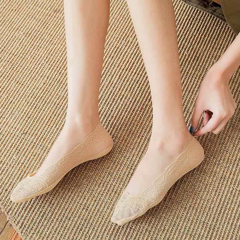 Chaussettes invisibles en dentelle grande taille (5 paires)