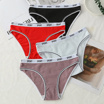 Culotte antibactérienne taille haute en coton grande taille (lot de 4)