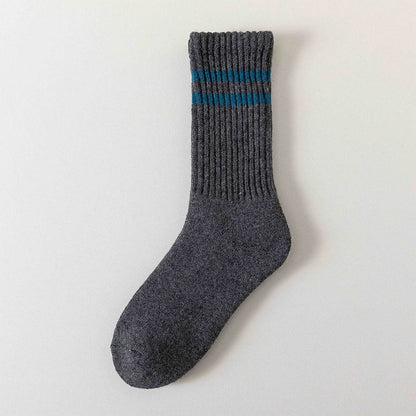 Chaussettes rayées chaudes en laine (5 paires) - Gris foncé - EU36-44 (US3-10) - image 5