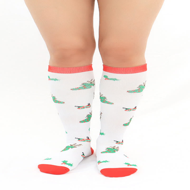 Chaussettes de compression hautes pour le sport de Noël (6 paires) - image 4