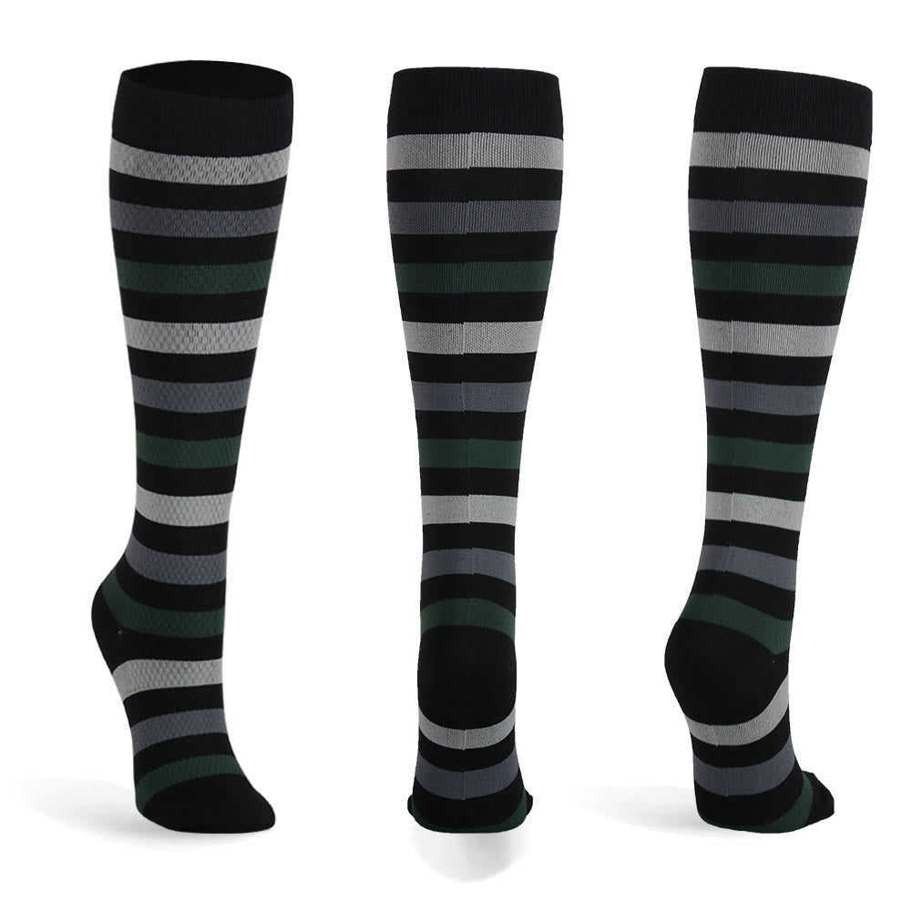 Chaussettes de compression décontractées à rayures (6 paires)