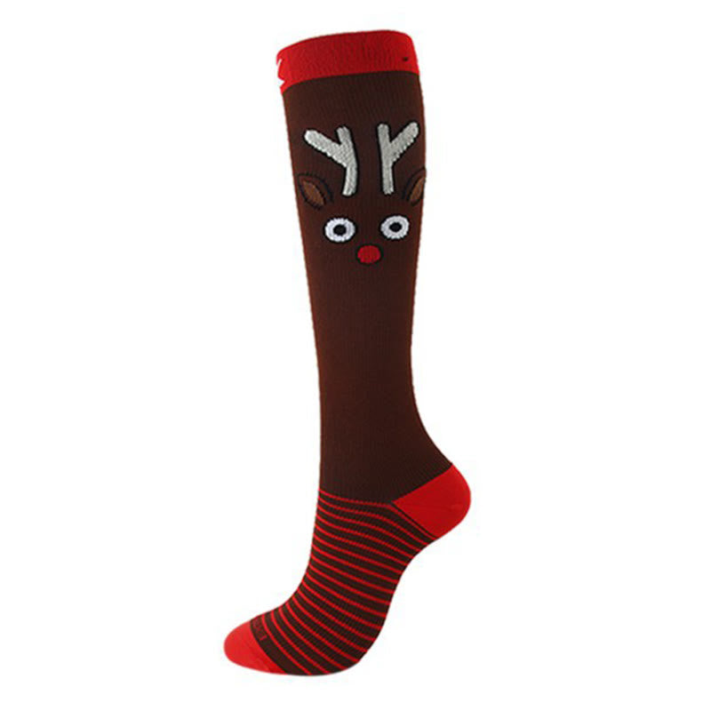 Chaussettes de compression montantes de Noël (6 paires) - image 8