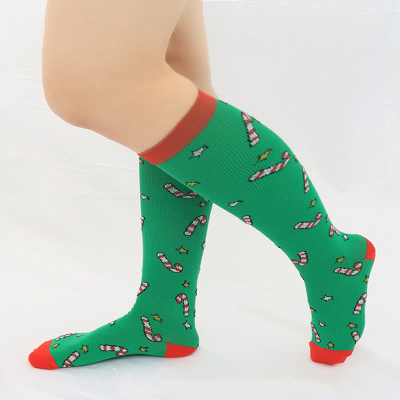 Chaussettes de compression hautes pour le sport de Noël (6 paires) - image 5