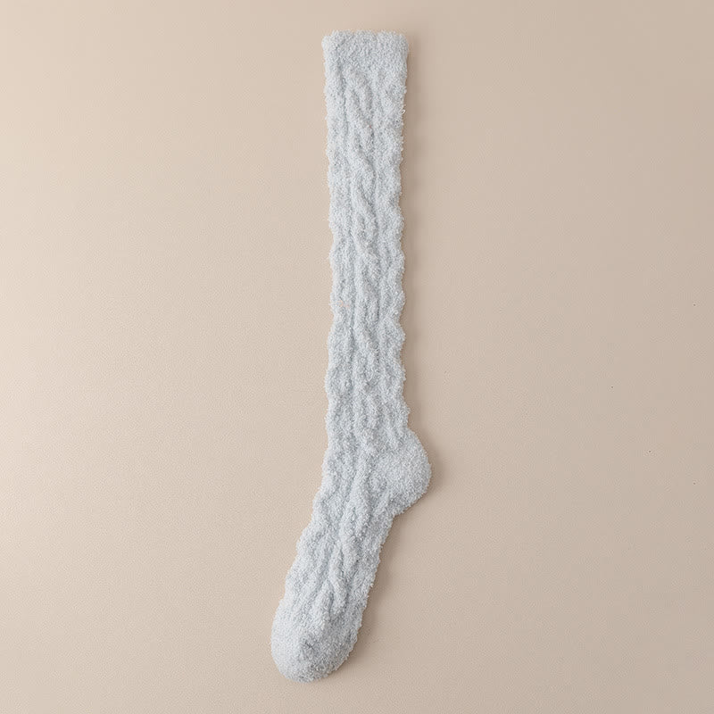 Chaussettes hautes thermiques en polaire corail Plusock (5 paires) - Bleu clair - Convient à 220 lb - image 8