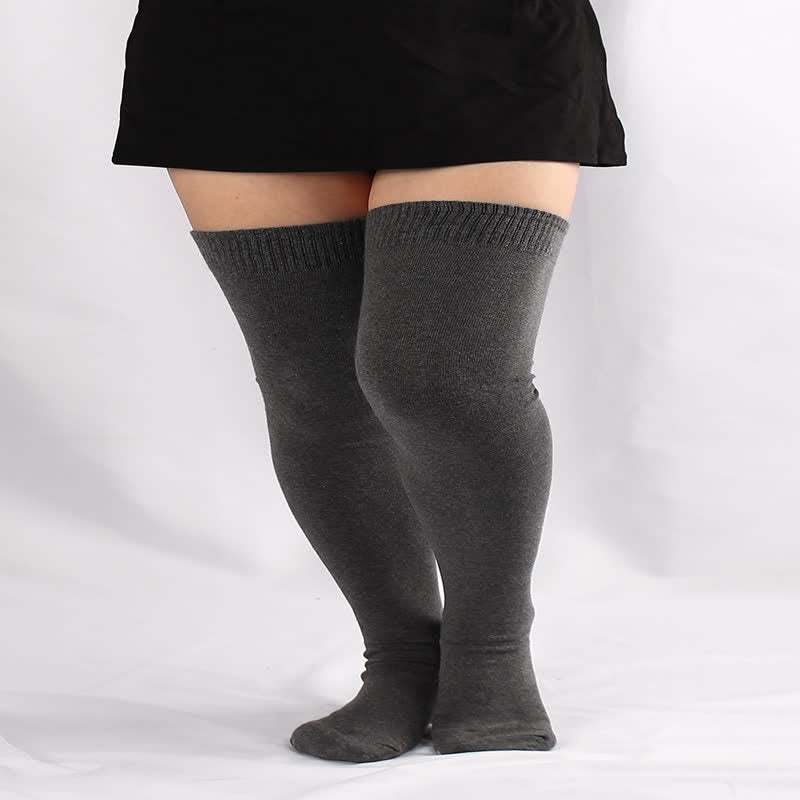 Chaussettes hautes gris foncé grande taille