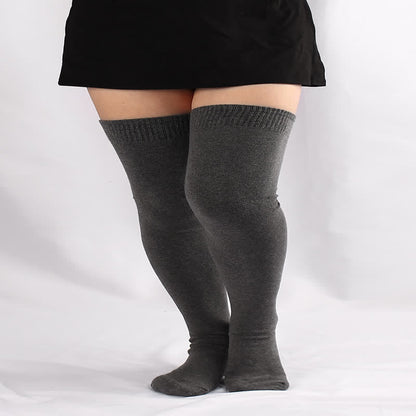 Chaussettes hautes gris foncé grande taille