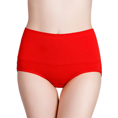 Culotte taille haute unie confortable (paquet de 4) - Rouge - 7XL - image 3