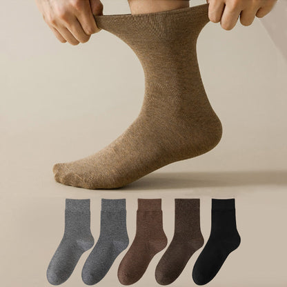 Chaussettes courtes respirantes unies Plusock (5 paires) - Gris chaud + Gris foncé + Marron + Café + Noir - EU39-46 (US6-12) - image 1