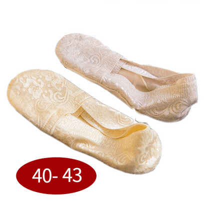 Chaussettes invisibles en dentelle florale grande taille (5 paires)