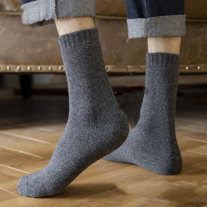 Chaussettes d'hiver épaisses, isolantes et chauffantes, grandes tailles (5 paires) - image 5
