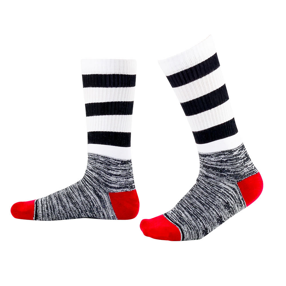 Chaussettes hautes rembourrées à rayures noires et blanches - image 3