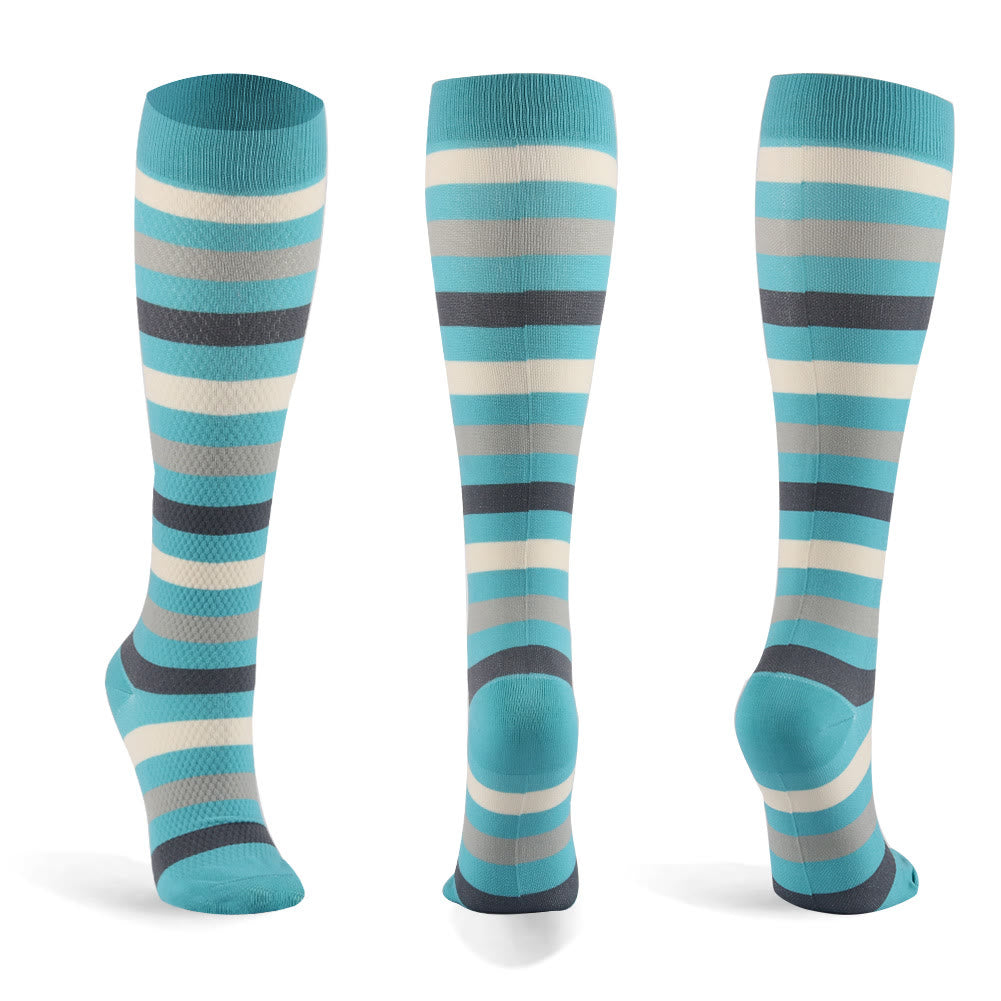 Chaussettes de compression décontractées à rayures (6 paires)