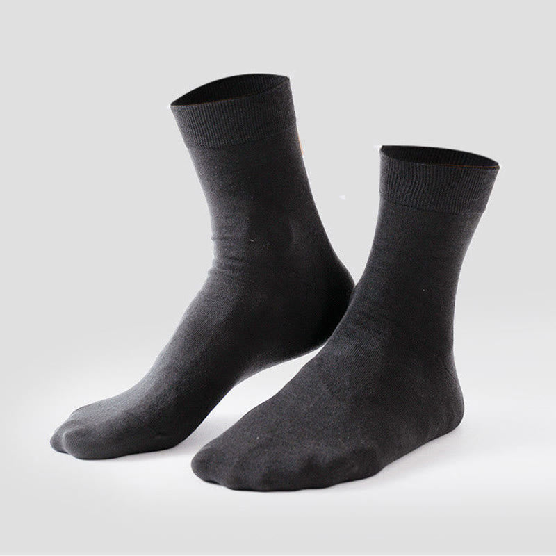 Chaussettes mi-mollet douces et unies (5 paires) - image 5