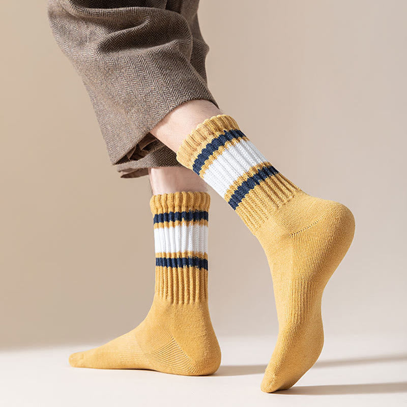 Chaussettes hautes à rayures épaisses grandes tailles (7 paires) - image 1