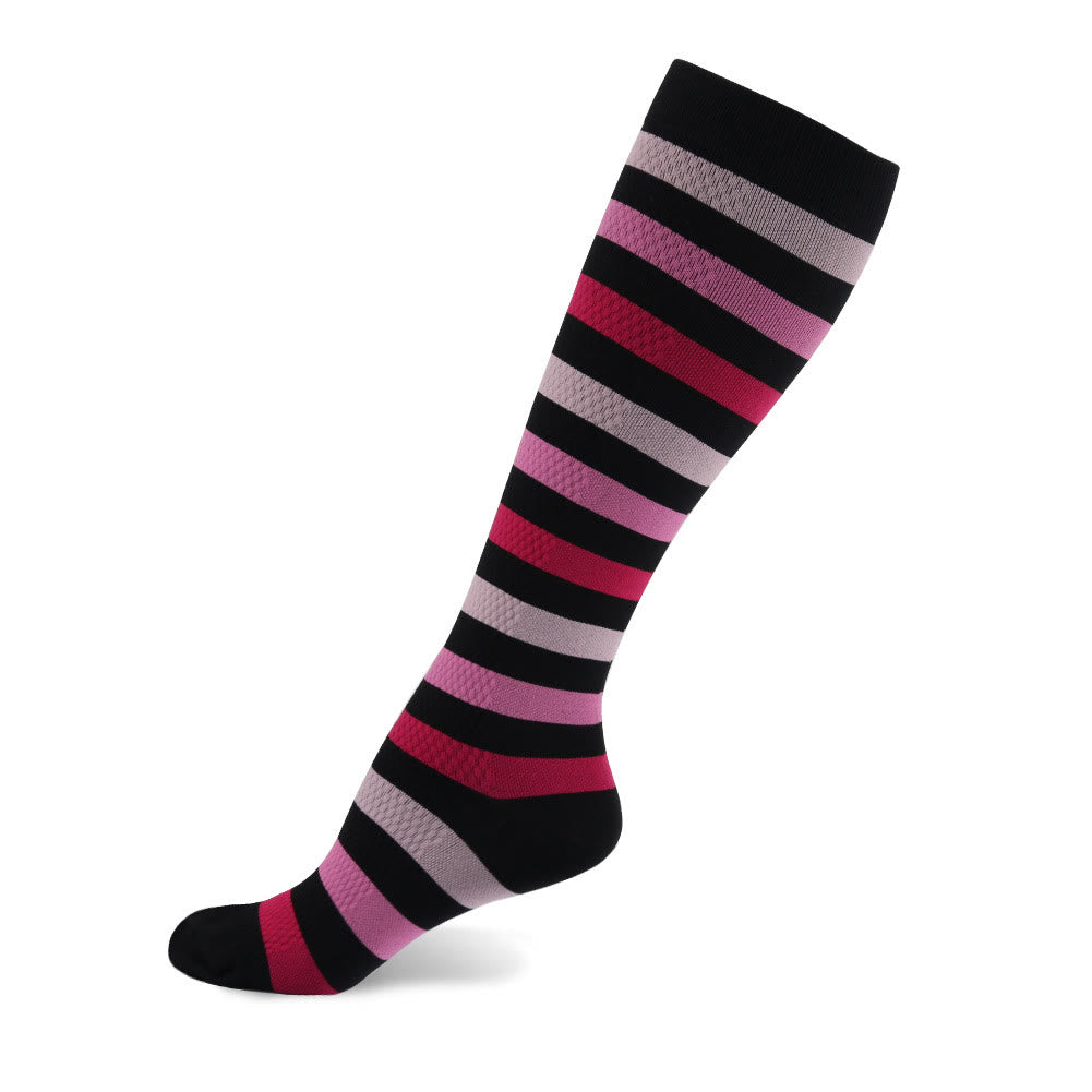 Chaussettes de compression décontractées à rayures (6 paires)