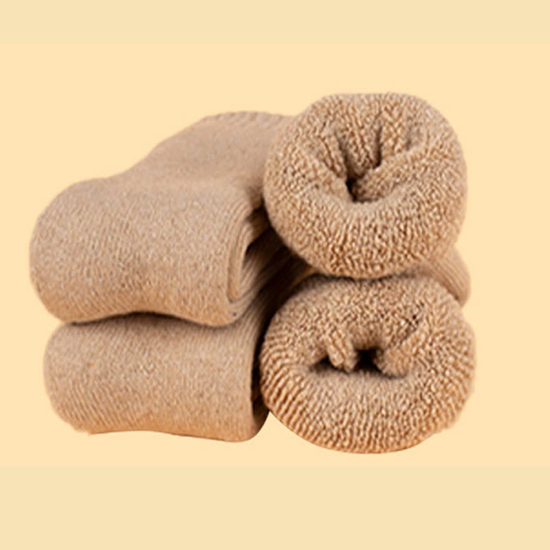 Chaussettes d'hiver épaisses, isolantes et chauffantes, grandes tailles (5 paires) - Chameau - EU37-45 (US4-11) - image 15