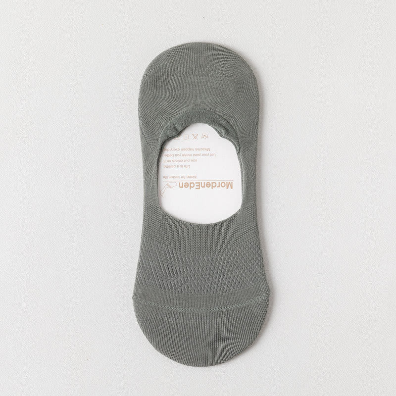Chaussettes invisibles élastiques en maille (5 paires) - Vert armée - EU39-46 (US5-12) - image 16