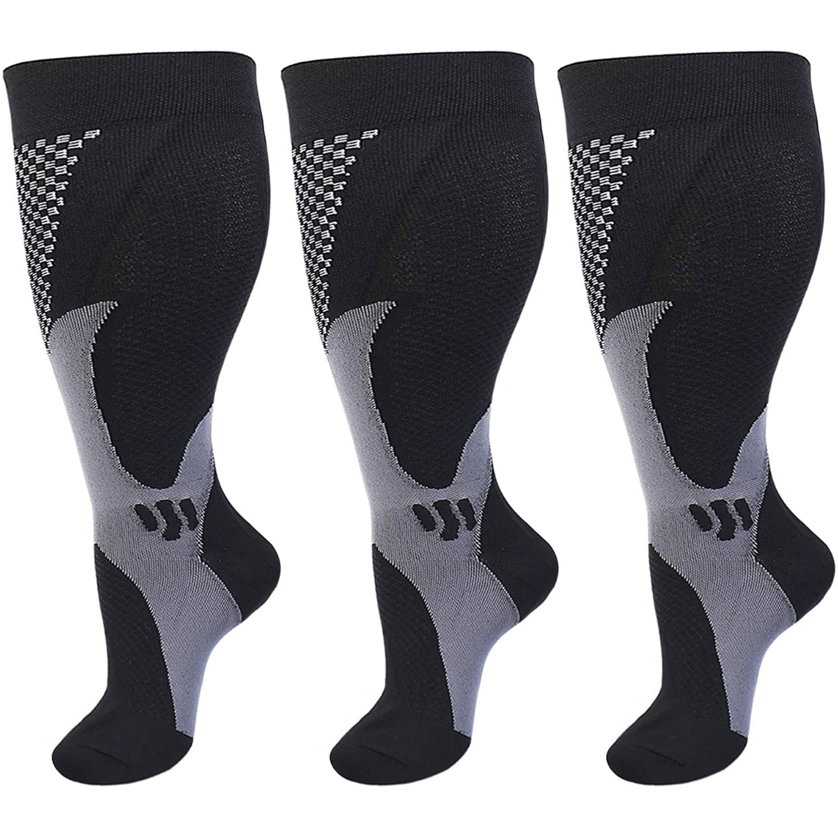 Chaussettes de compression sport Plusock grandes tailles - Noir - 7XL - image 1