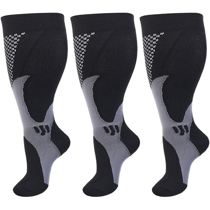 Chaussettes de compression sport Plusock grandes tailles - Noir - 7XL - image 1