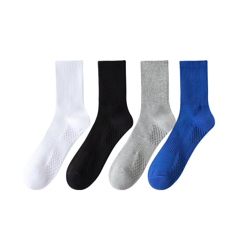 Chaussettes courtes respirantes et unies (4 paires) - EU43-48 (US6-12) - Multicolore (4 paires) - image 1