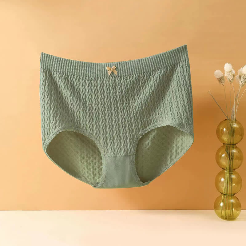 Culotte taille haute avec nœud papillon grande taille (5 paires) - Vert - 4XL - image 14