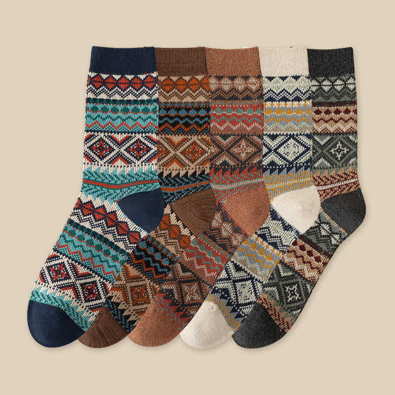 Chaussettes rétro respirantes mi-mollet (3 paires) - Multicolore (5 paires) - EU39-46 (US6-12) - image 12