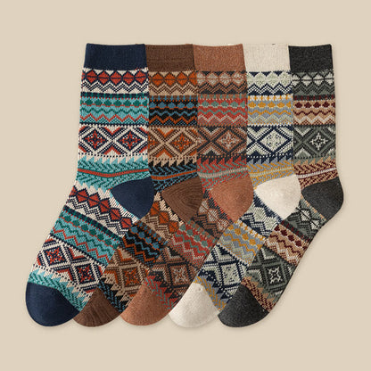 Chaussettes rétro respirantes mi-mollet (3 paires) - Multicolore (5 paires) - EU39-46 (US6-12) - image 12