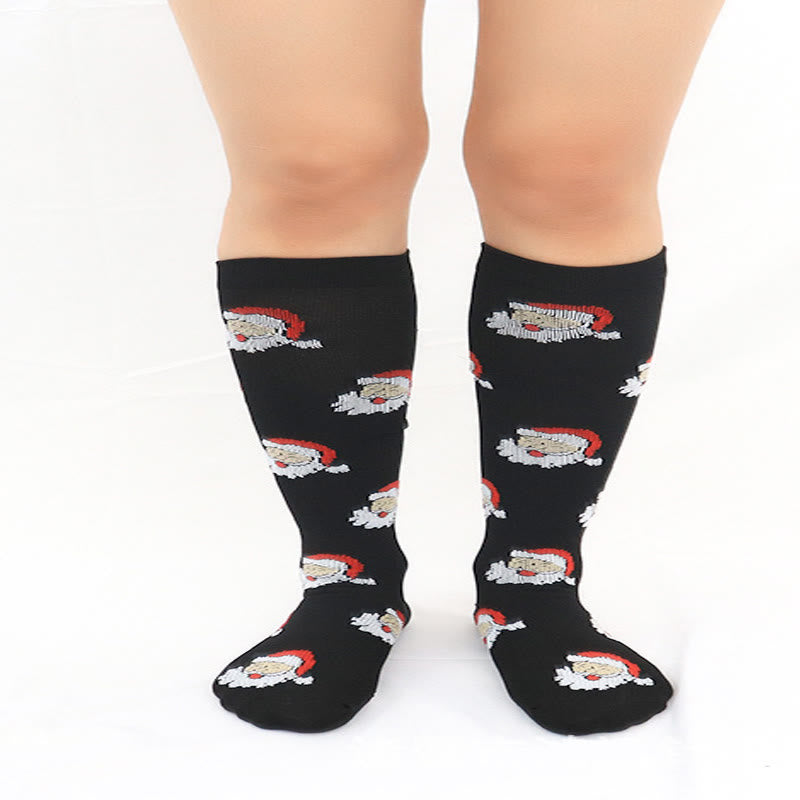 Chaussettes de compression hautes pour le sport de Noël (6 paires) - image 1