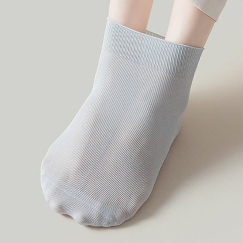 Chaussettes hautes élastiques de couleur unie (5 paires)