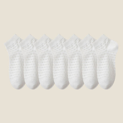 Chaussettes basses en maille ajourée (7 paires) - Blanc - EU38-44 (US5-11) - image 13