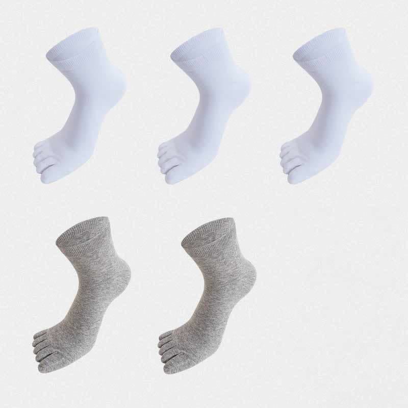 Chaussettes d'alignement antibactériennes Plusock Five Toes (5 paires) - Blanc*3+Gris clair*2 - EU43-51 (US9-16) - image 16