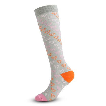 Chaussettes de compression cœur ruban gris (5 paires) - image 1
