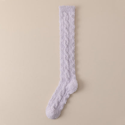 Chaussettes thermiques en polaire corail jusqu'aux genoux (5 paires) - Violet - Convient à 220 lb - image 10