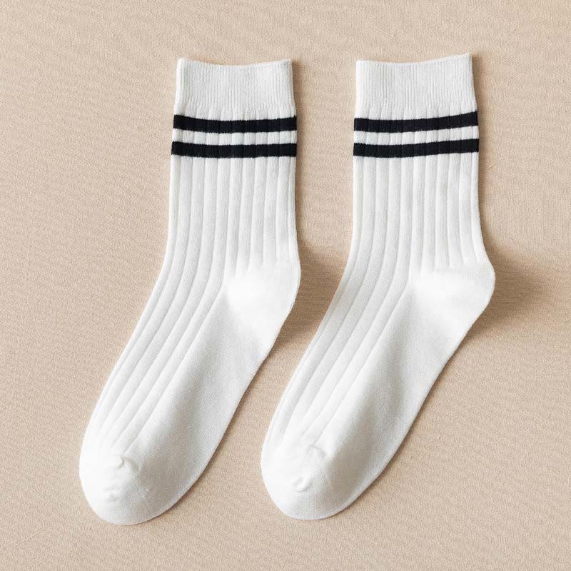 Chaussettes demi-taille douces rayées pour diabétiques (6 paires) - 43-48 - Blanc - image 7