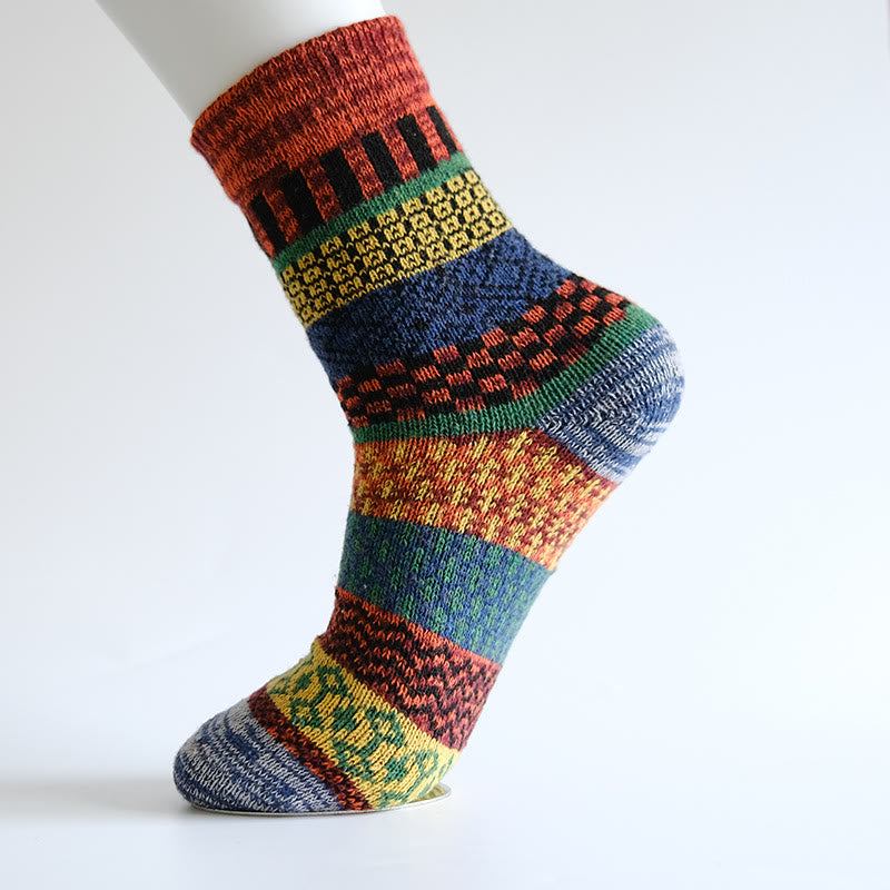 Chaussettes épaisses en laine (5 paires) - Rouge - EU38-44 (US5-10) - image 1