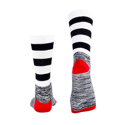Chaussettes hautes rembourrées à rayures noires et blanches - image 6