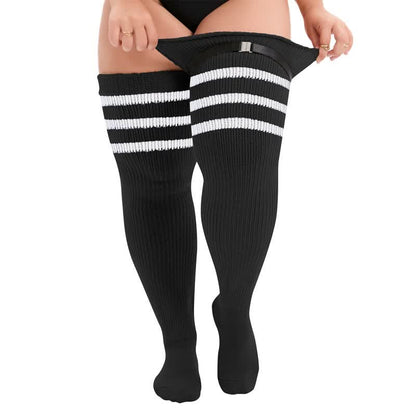 Chaussettes hautes à rayures grande taille