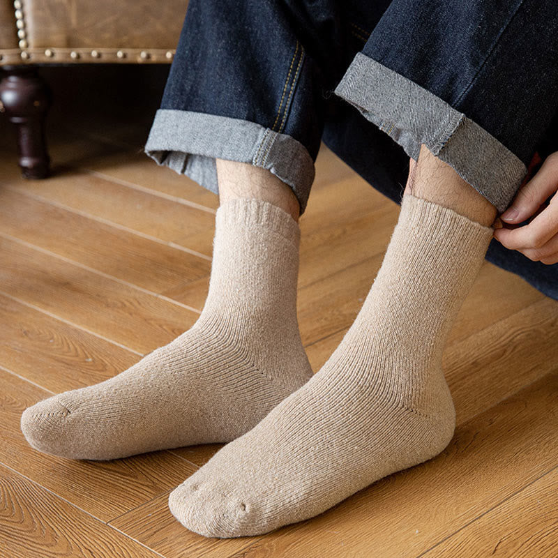 Chaussettes d'hiver épaisses, isolantes et chauffantes, grandes tailles (5 paires) - image 6