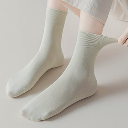 Chaussettes hautes élastiques de couleur unie (5 paires)