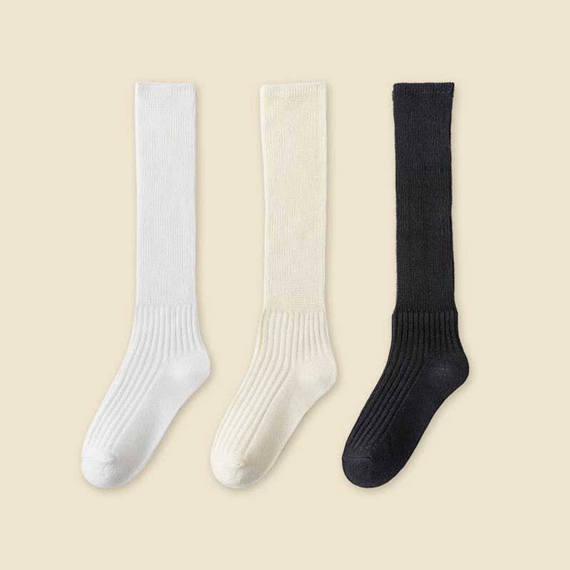 Chaussettes souples élégantes de couleur unie (3 paires)