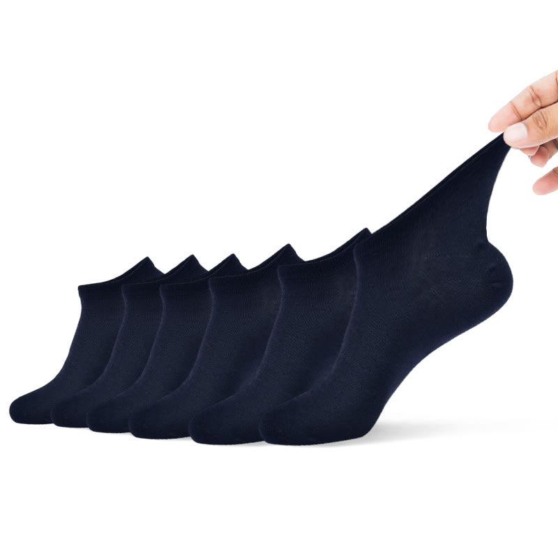 Chaussettes cheville 100% coton (6 paires) - 45-50 - Bleu marine - image 9