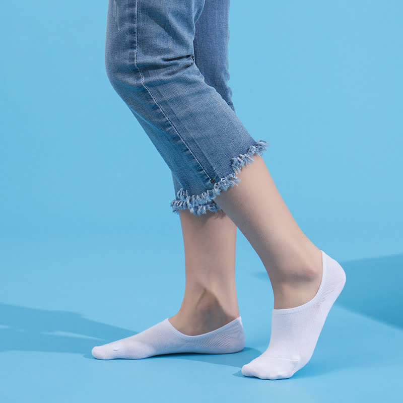 Chaussettes invisibles antidérapantes en coton Plusock (4 paires) - image 4