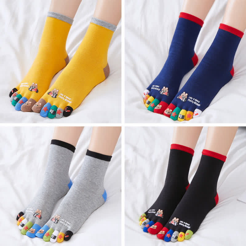 Chaussettes Plusock à motifs amusants (4 paires) - Quart - Multicolore - EU40-45 (US7-10) - image 15