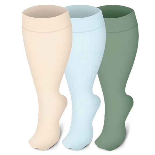Chaussettes de compression pour soulager la pression des jambes grande taille (3 paires)