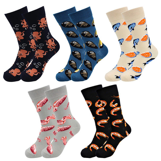 Chaussettes amusantes de la série Marine grande taille (5 paires) - Multicolore - EU36-43 (US3-9) - image 1