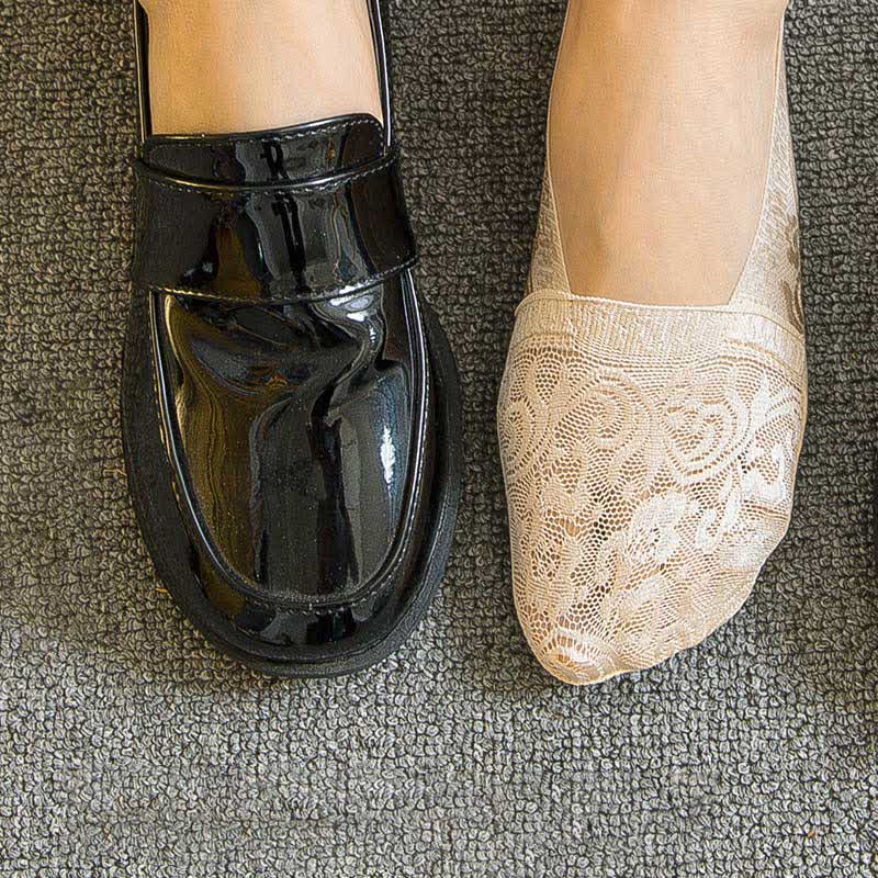 Chaussettes invisibles en dentelle florale Plusock (5 paires) - Nu - EU40-43 (US8.5-11) - image 1