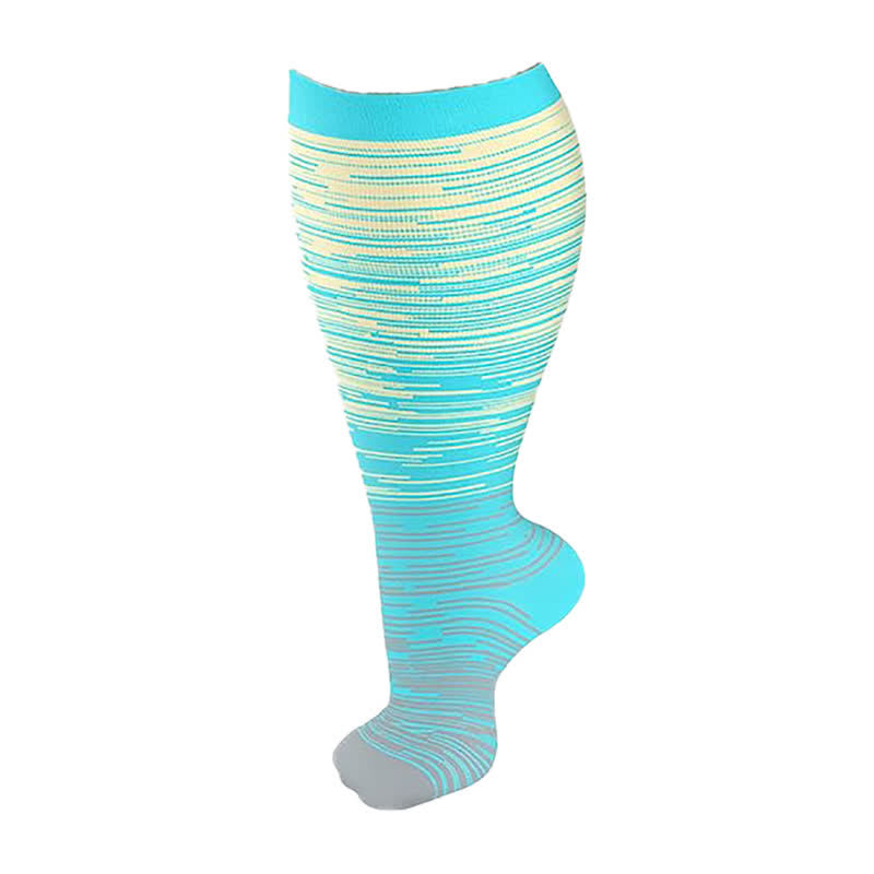 Chaussettes de compression Plusock à rayures vives, grandes tailles 2XL à 7XL - image 10