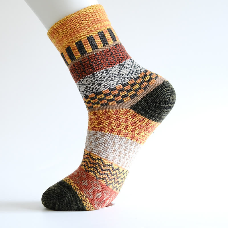 Chaussettes épaisses en laine (5 paires) - Orange - EU38-44 (US5-10) - image 2
